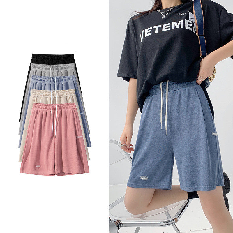 Sports Pants High Waist Casual Wide-leg Pants Women's Trousers Five Points