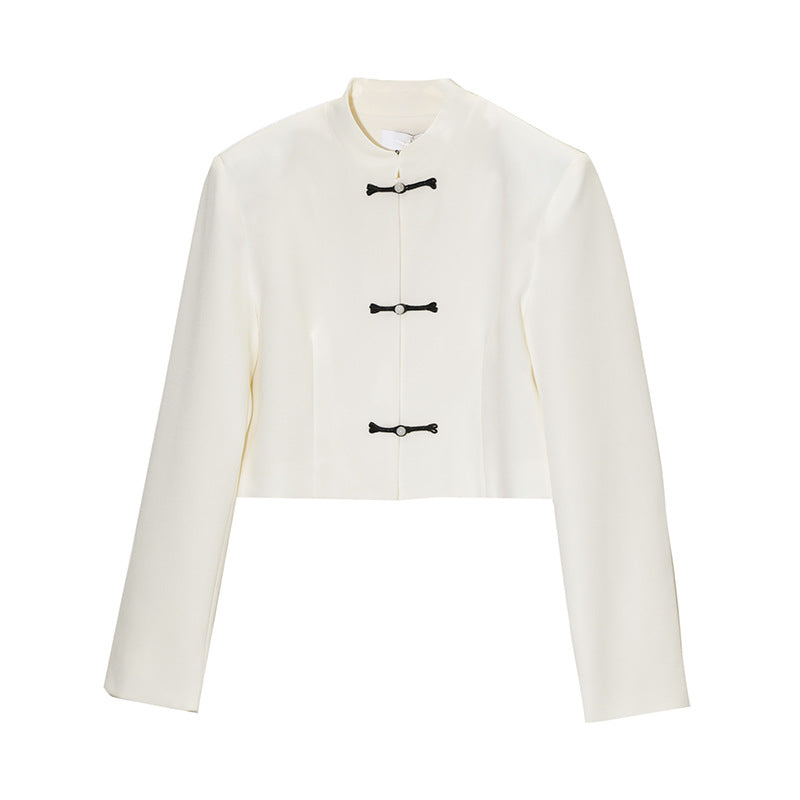 Retro Buttoned Short Coat Women's Temperament Long Sleeve Outer Wear