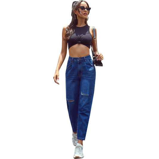 Instagramed Casual High-waisted Straight Leg Jeans