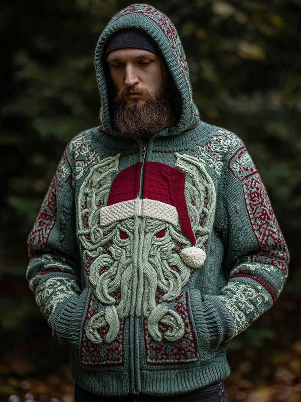 Mens Casual Printed Hooded Jacket In American High-Street Style