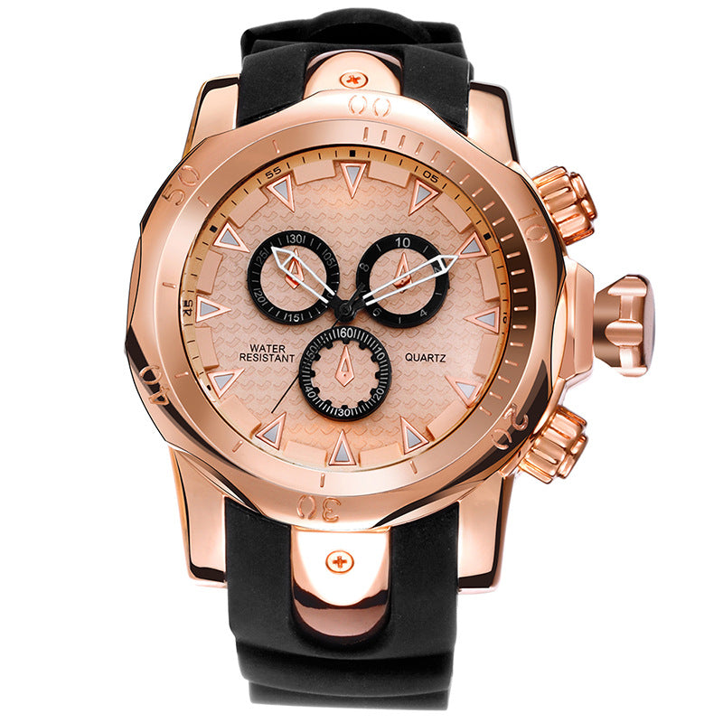 Fashionable Personality Large Dial Waterproof Quartz Watch