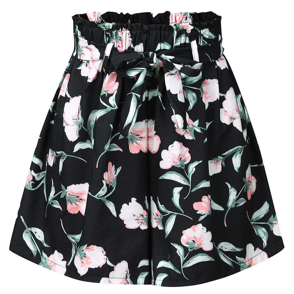 Women's printed wide-leg shorts