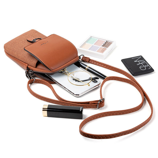 Vertical mobile phone shoulder bag