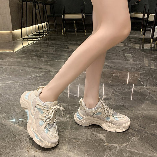 Autumn And Winter Schoolgirls' Casual Thick-soled Sneakers