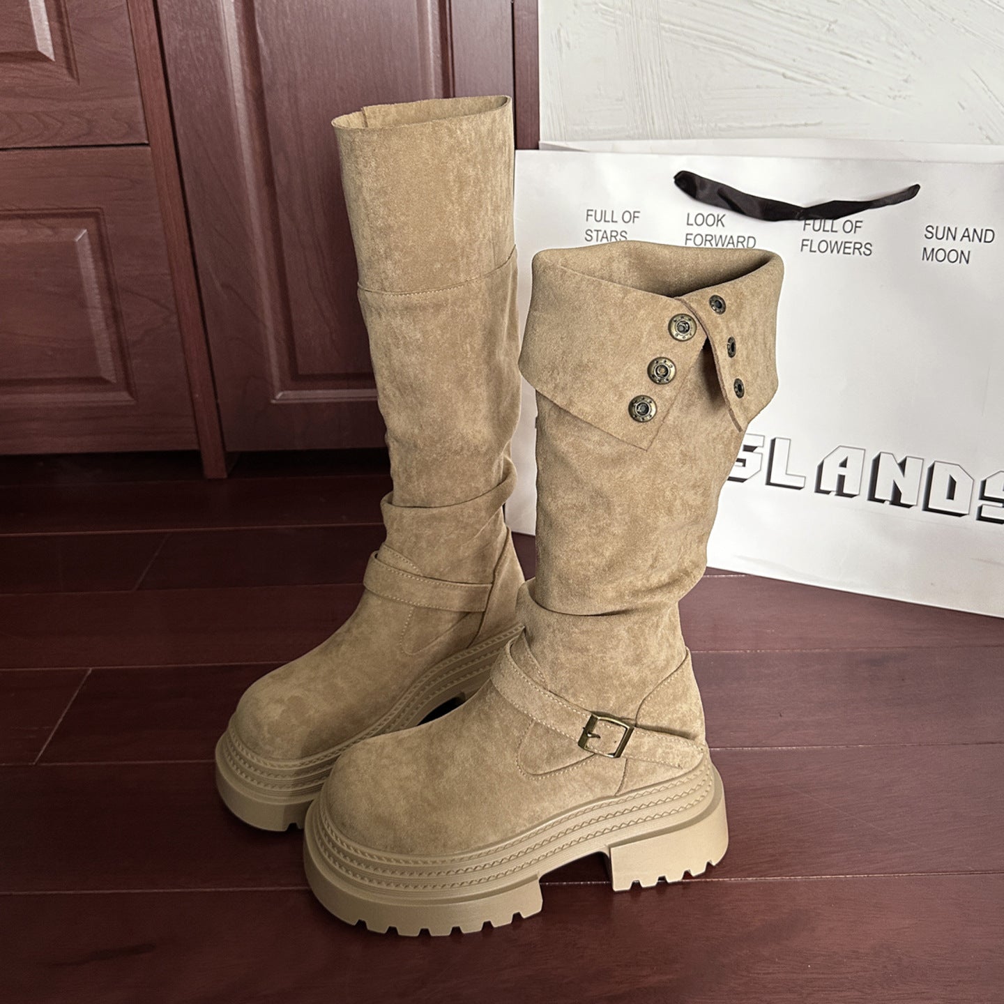 Women's Fashionable Retro Chunky-Heel Knee-High Boots