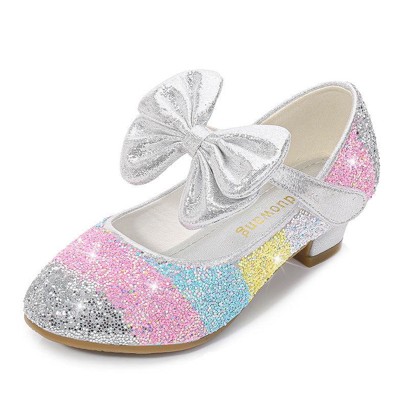 Spring Round Toe Soft Sole High Heel Princess Crystal Shoes