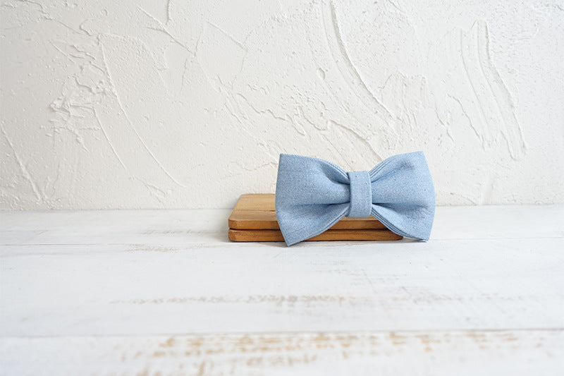 blue Pet bow double layer dog