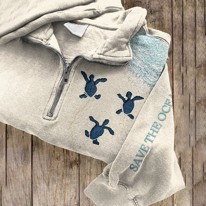 Half-zip Pullover Hoodie Outdoor Sports T-shirt Long Sleeve