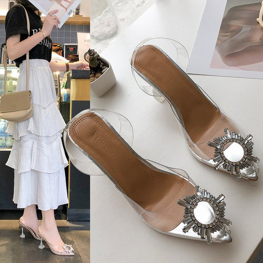 Fashion transparent crystal shoes