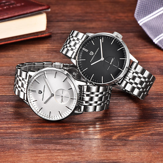 Bergani steel band quartz watch