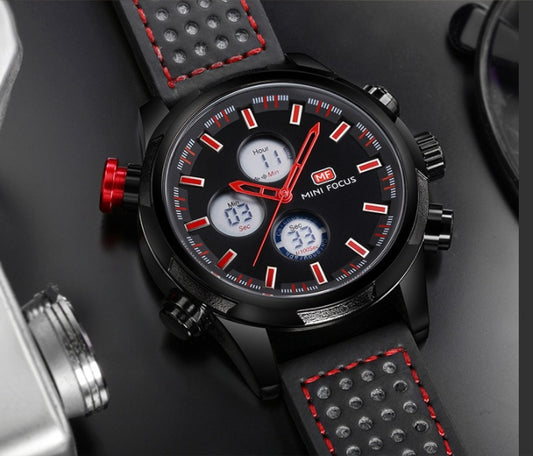 Double display luminous waterproof leather strap