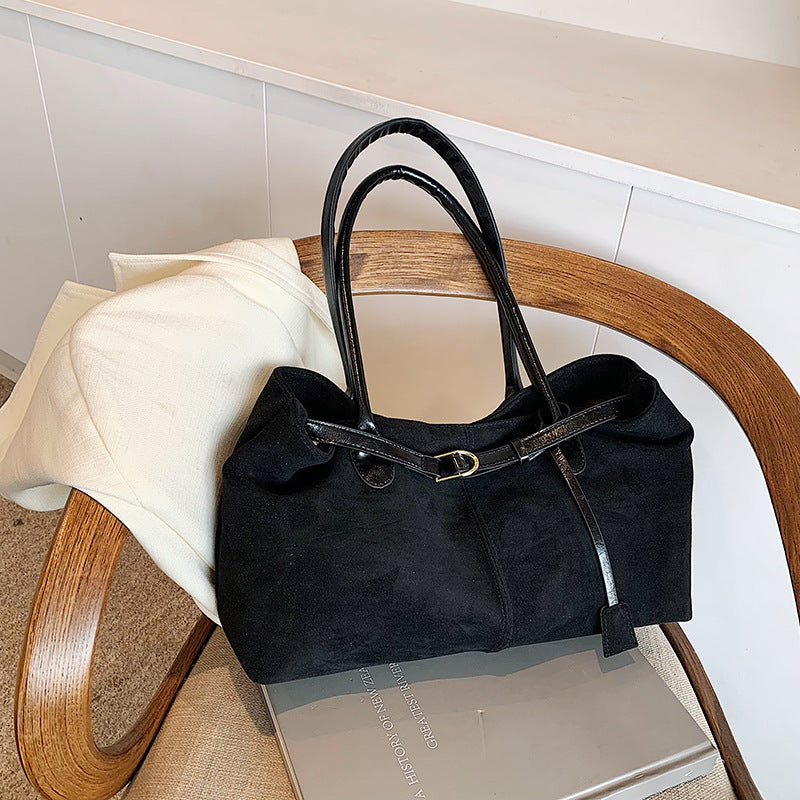 Retro Large-capacity Suede Shoulder Tote Bag