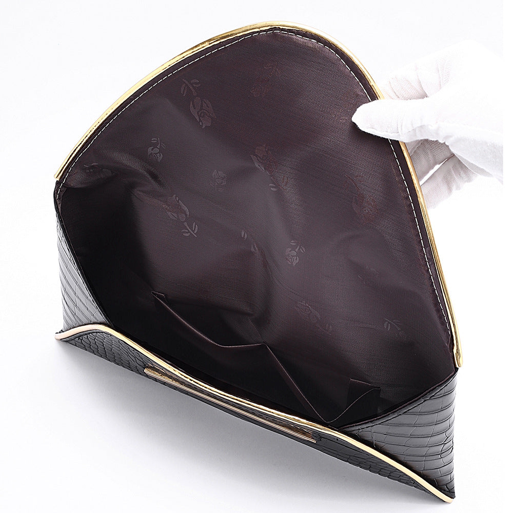 Fashion bright solid color Pu envelope hand bag