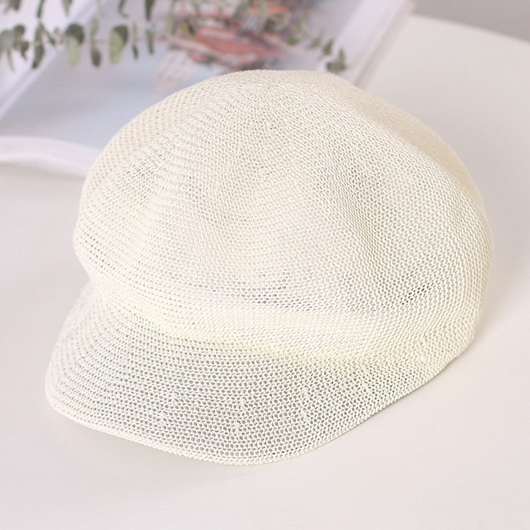 Summer Octagonal Cap Straw Hat Beach Vacation Duck Tongue Painter Cap Sun-proof