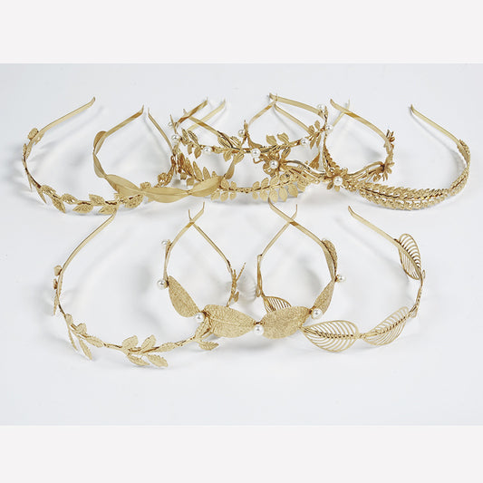 Sweet Metal Leaf Pearl Headband