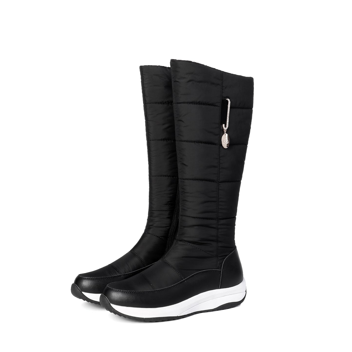 Fashion warm high top snow boots leather