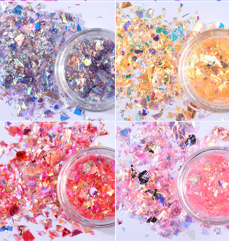 nail art colorful shell paper 12 colors