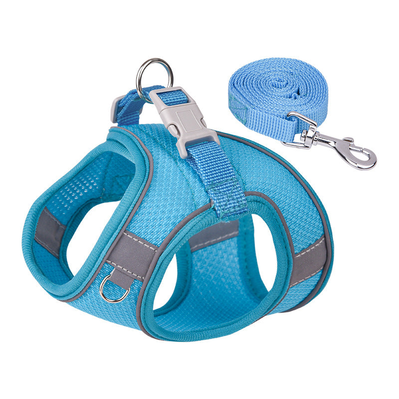 Pet Harness Reflective Plaid Covered Dog Hand Holding Vest Dog Rope