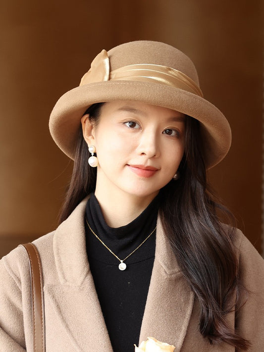 Autumn Winter Retro All-matching Woolen Bucket Hat