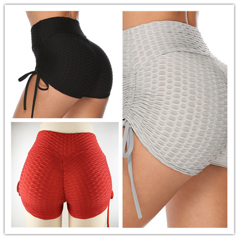 Amazon Jacquard Yoga Pants Hip Shorts Bandage Yoga Pants Bubble Pants
