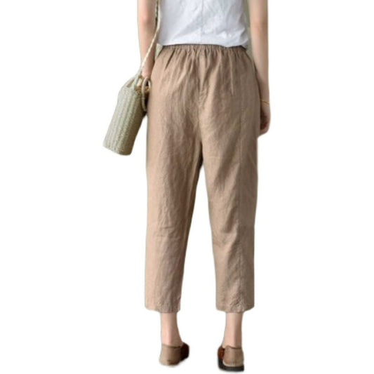 Women's Fashion Personality Ninth Loose Linen Pants