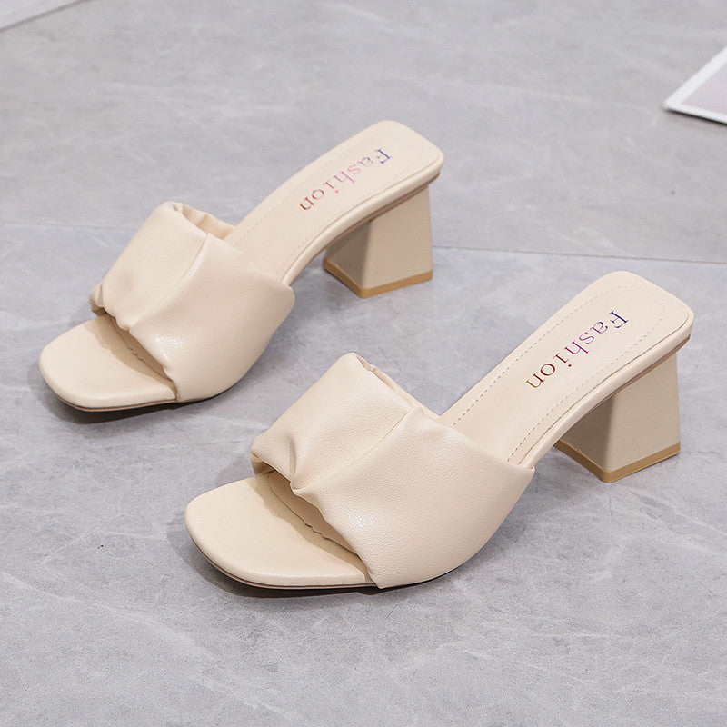 Women's Chunky Heel Square Toe Sandals