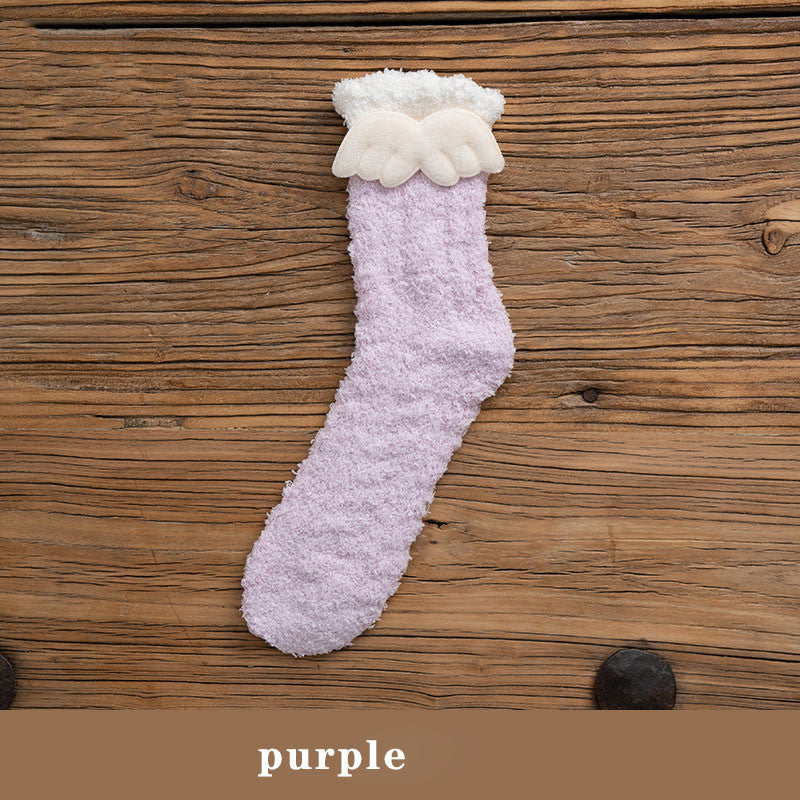 Coral Velvet Stockings Childrens Middle Tube Plush