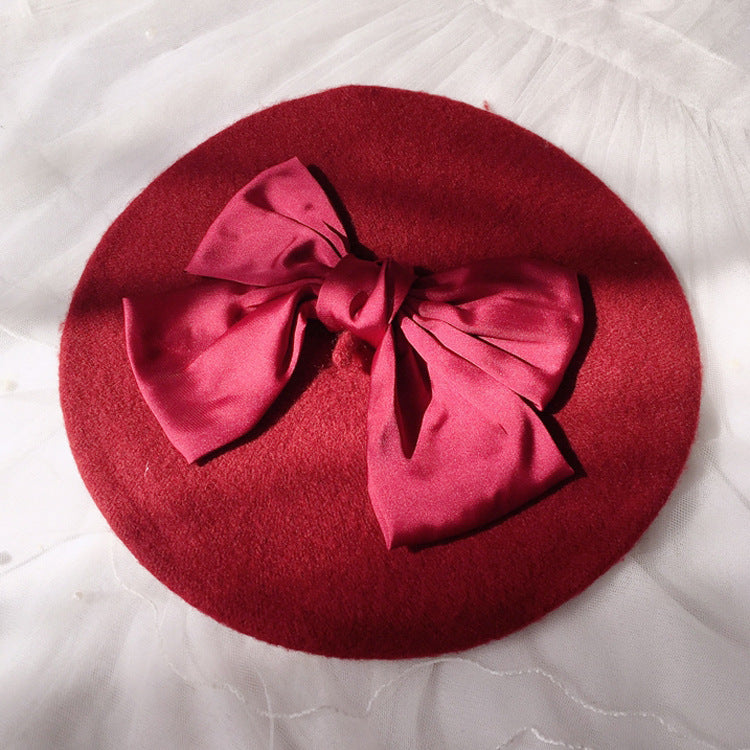 Women's Fashion Big Bow Wool Beret