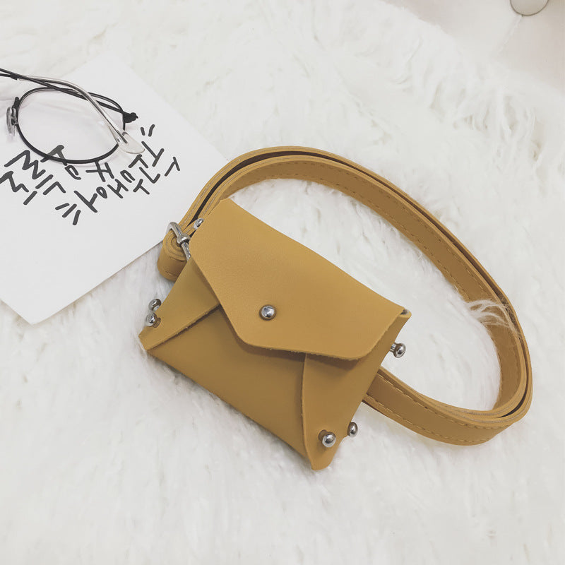 Children's Mini Square Bag Rivet Messenger Bag Waist Bag