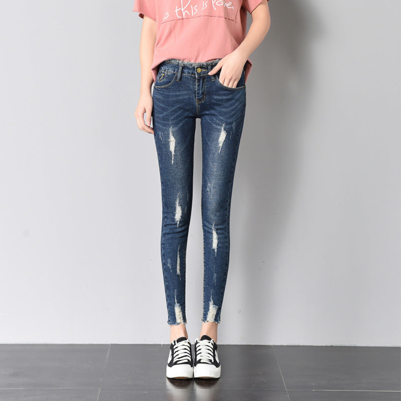 Slim nine-point pants
