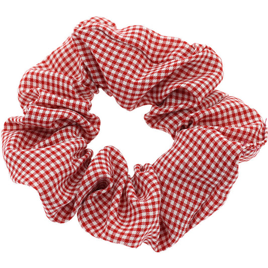 Pig Intestine Hairband Checked Fabric Elastic Rubber Band