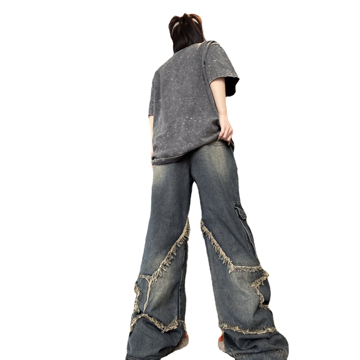 Small Street Design Sense American Retro Jeans Dame