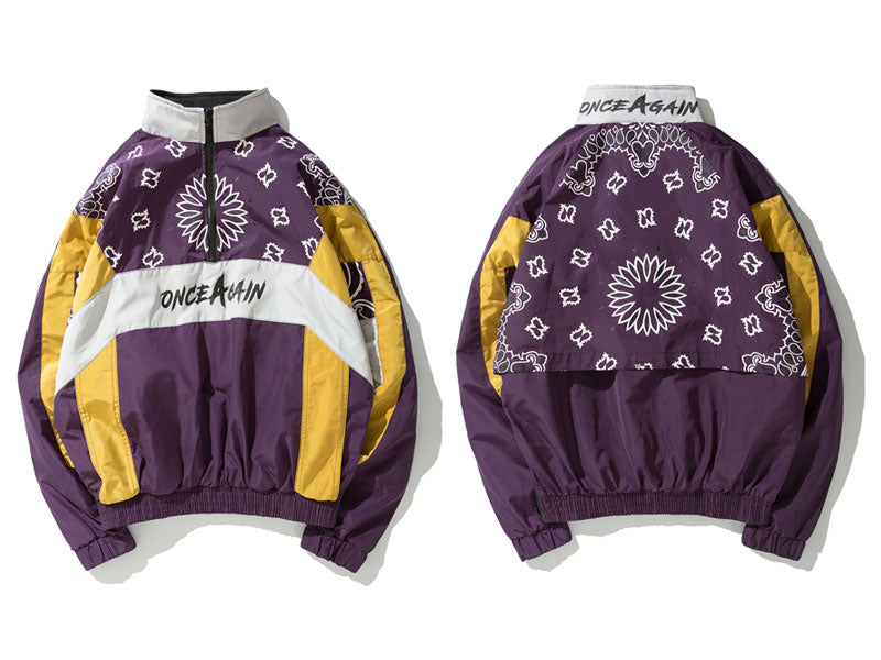 Retro street hip hop track jacket
