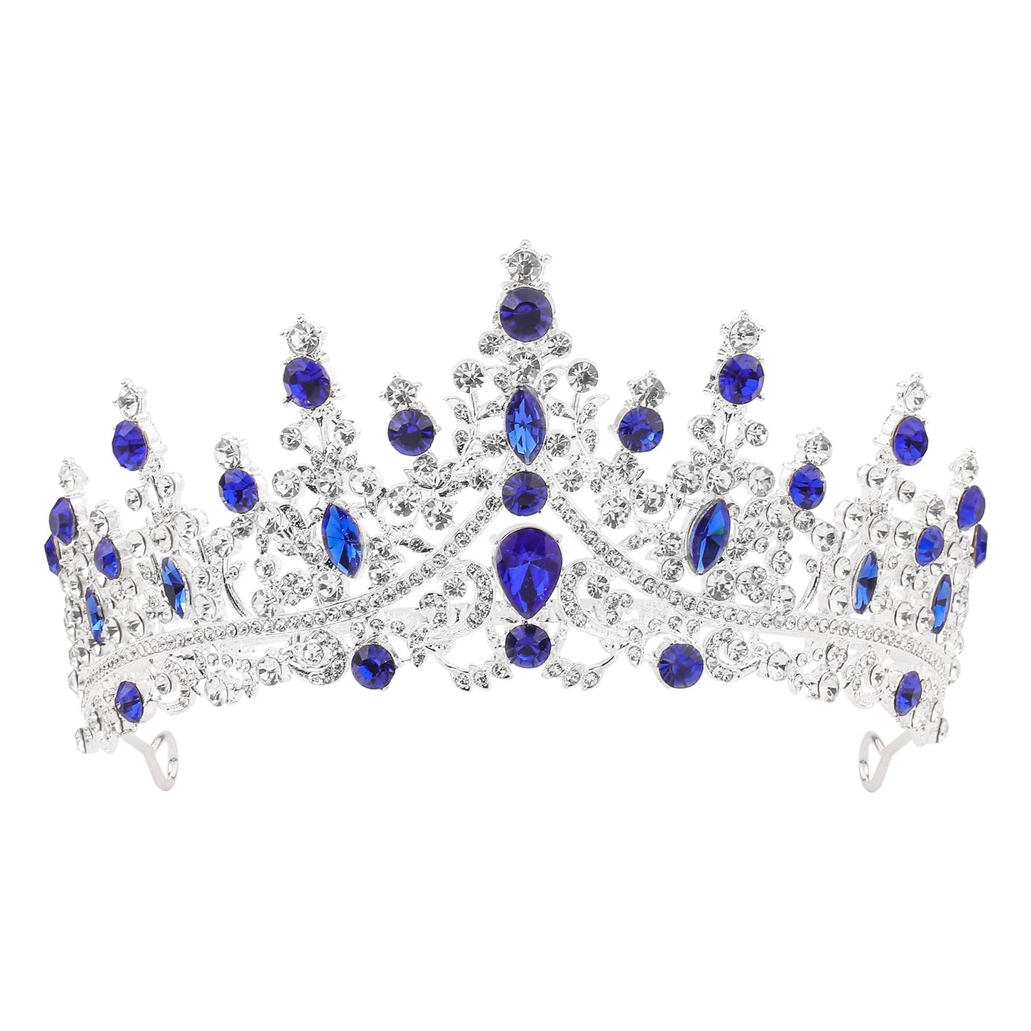 Silver Tiara and Crown for Women Crystal Queen Crowns Rhinestone Princess Tiaras for Girl Bride Wedding Hair Accessories for Bridal Birthday Party Prom Halloween Cos-Play Costume Christmas