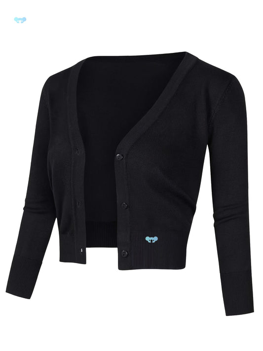 Solid Color Button Up Front Woolen Sweater For Casual Wear