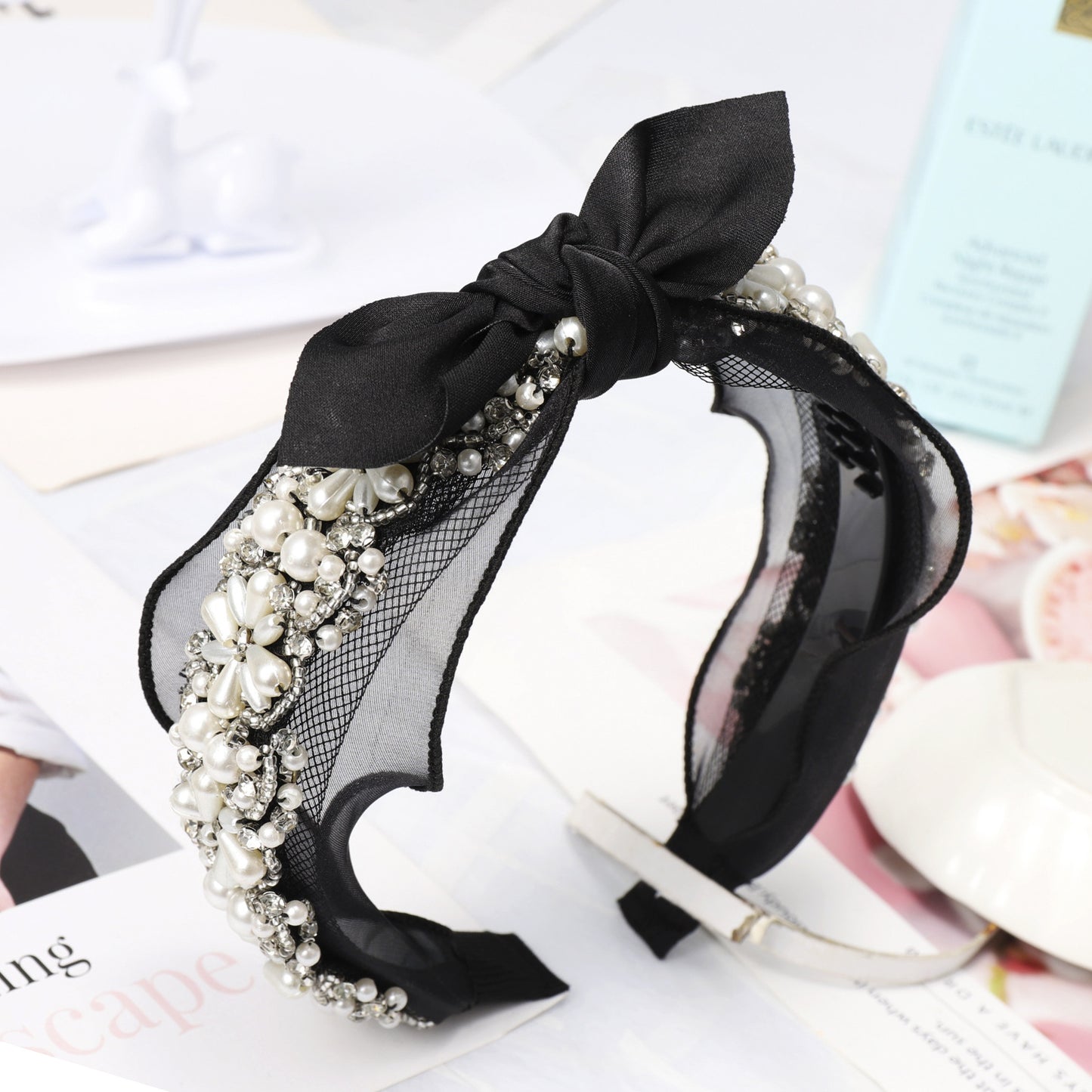 Crystal pearl lace Headband