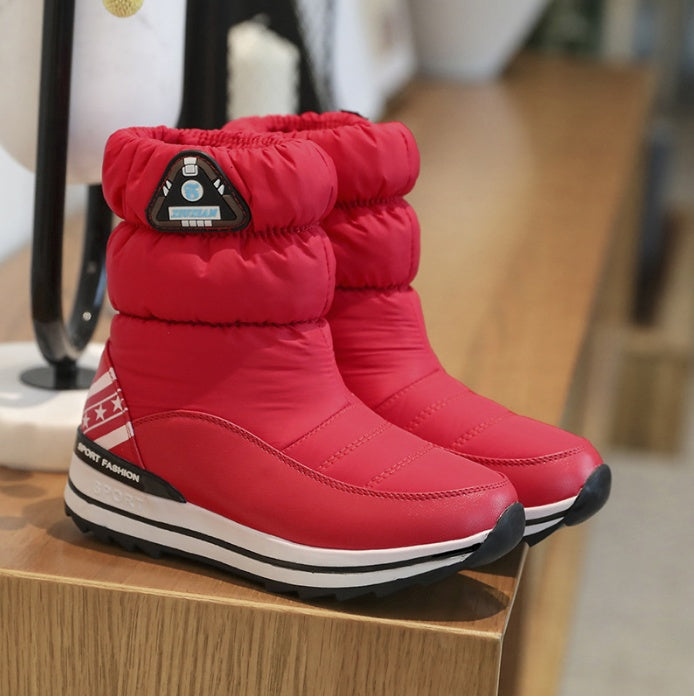 Women's Flat-bottomed Mid-tube Thermal Cotton Boots
