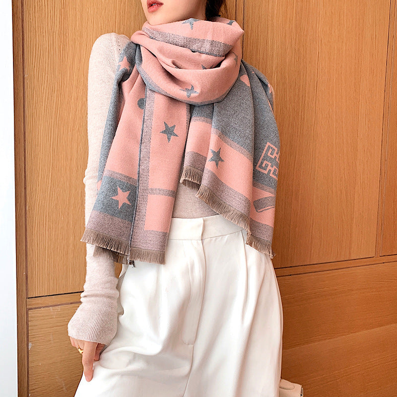 Students wear a shawl outside wool cloak
