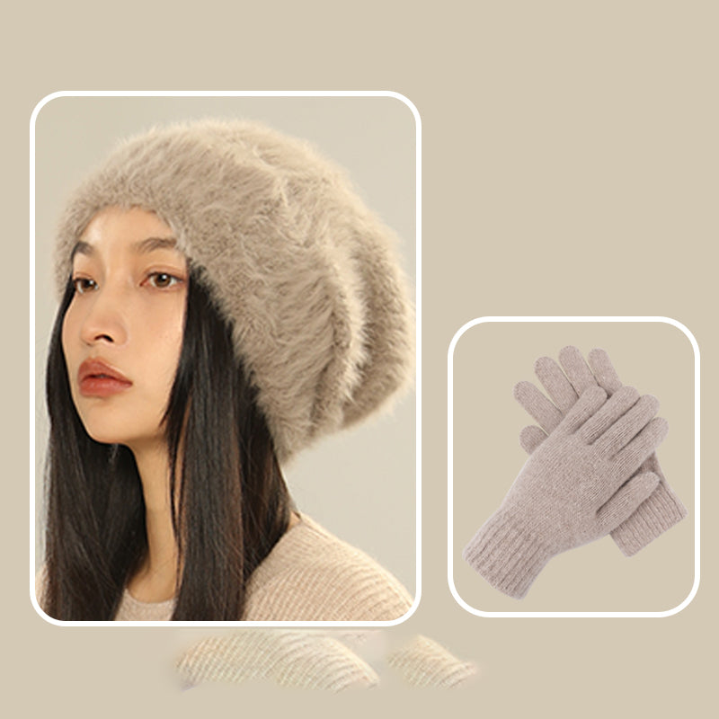 White Big Head Circumference Knitted Huge Woolen Hat
