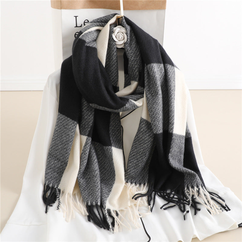 Color Matching Scarf Women's Tassel Casual Decorative Shawl