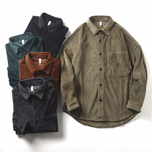 Men's Fashion Corduroy Fabric Long Sleeve