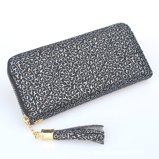 Printed Totem Tassel Wallet
