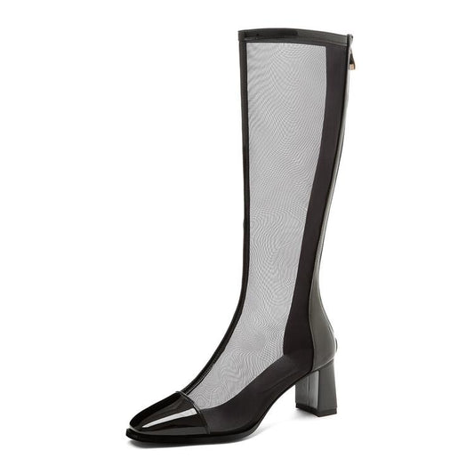 Women's Fashionable And Personalized Cut-out Net Boots