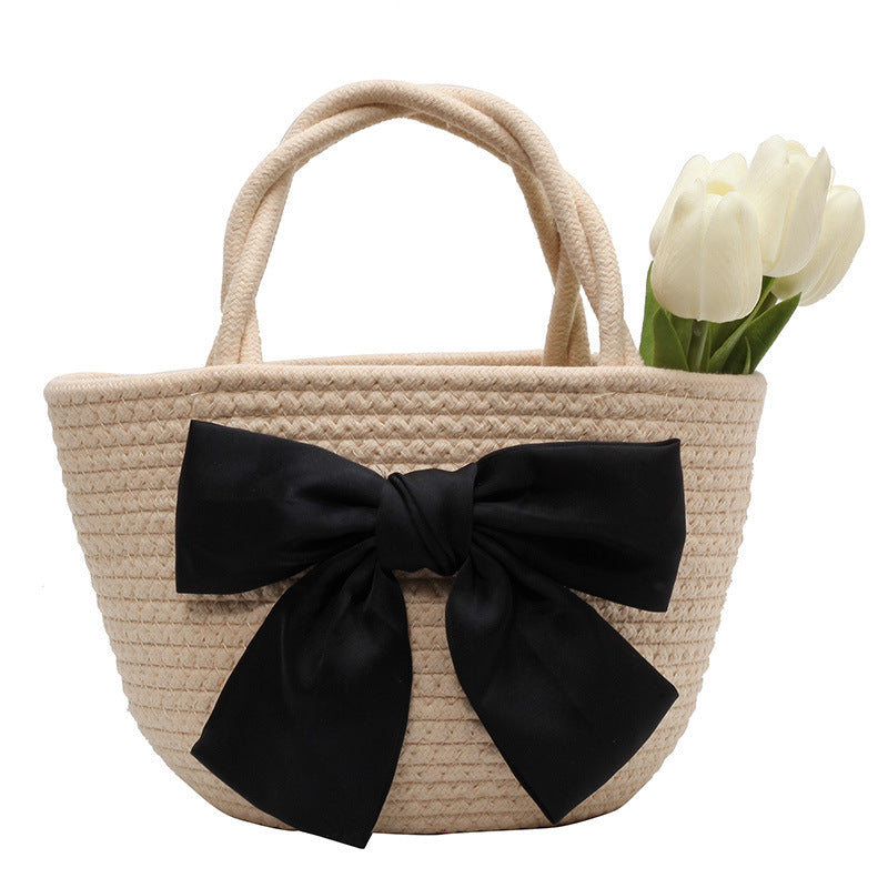 Portable Rainbow Woven Bag For Beach Vacation