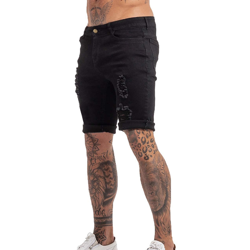 Ripped sorte denimshorts
