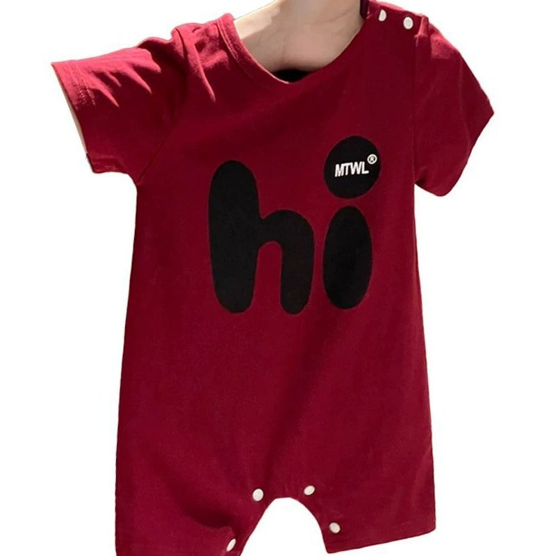 Short-sleeve Romper Summer Outfit Korean-style For Baby Boys And Girls For Outdoor Wear