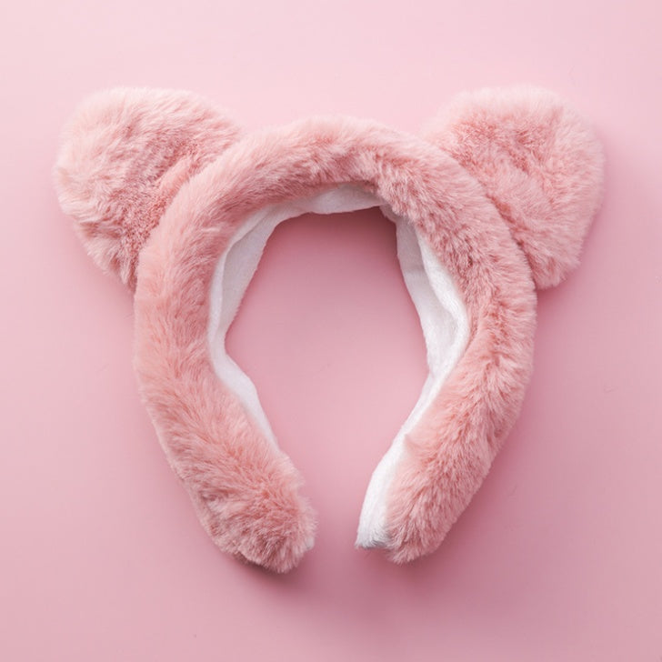 Korean hair accessories wide-brimmed cute plush panda ear headband hairpin