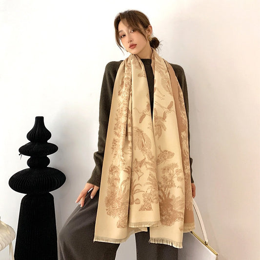 Women's Winter Thickened Warm Double-Sided Scarf