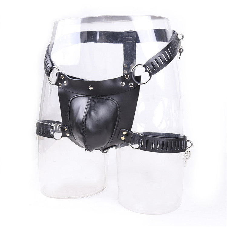 Chastity Leather Pants With Lock Bondage Black Men