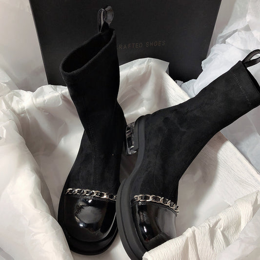 Women's Crystal Heel Skinny Casual Ankle Boots